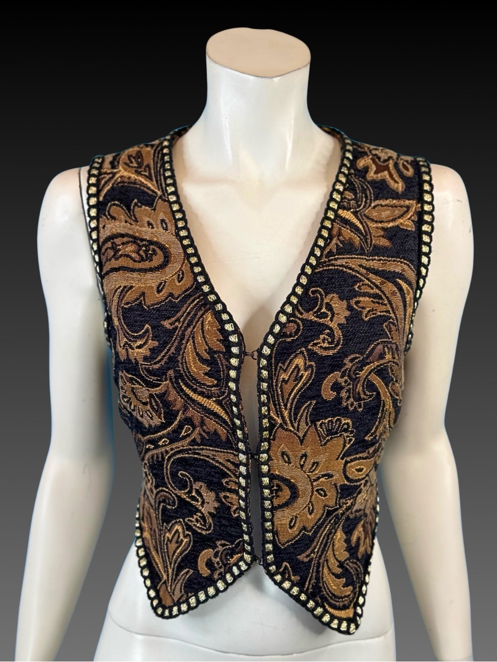 Tapestry Paisley Brocade Vest | Boho Victorian Gothic Waistcoat | S